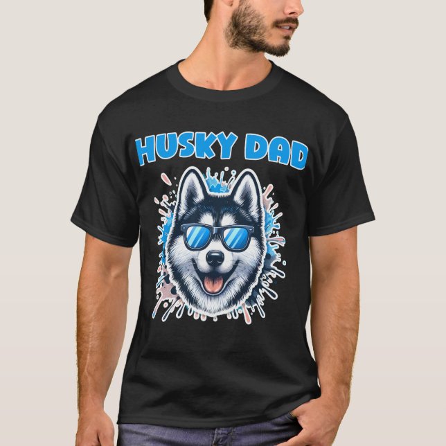 Camiseta Pai Husky Amante de Cachorro Husky (Frente)