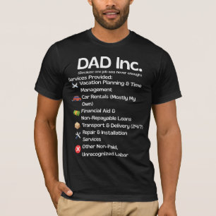 Camiseta PAI Inc. Dia de os pais Engraçado Para Pai