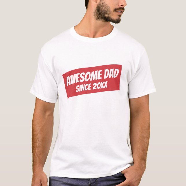 Camiseta Pai incrível desde 20XX moderno simples (Frente)
