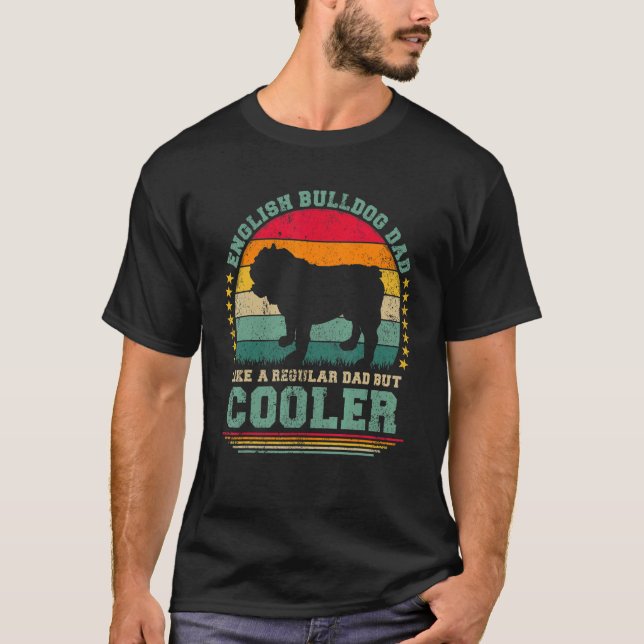 Camiseta Pai Inglês Buldogue Como Um Pai Pai Regular (Frente)