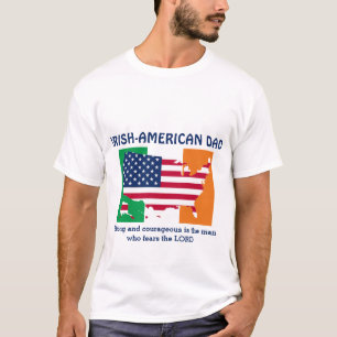 Camiseta PAI IRLANDÊS AMERICANO Forte, Corajoso Personaliz