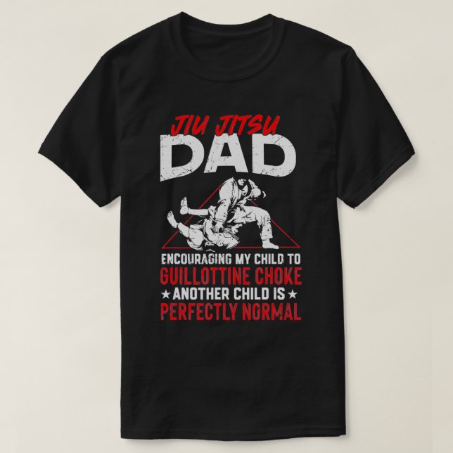 Camiseta Pai Jiu Jitsu Padre Jiu Jitsu Pai Encorajando Meu  (Frente do Design)