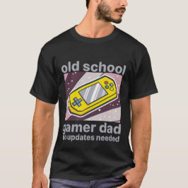 Camiseta Pai Jogador Escola Antiga Arte de Console Retrô