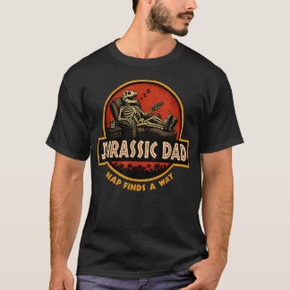 Camiseta Pai Jurássico Encontra Maneira Engraçada de Dormir