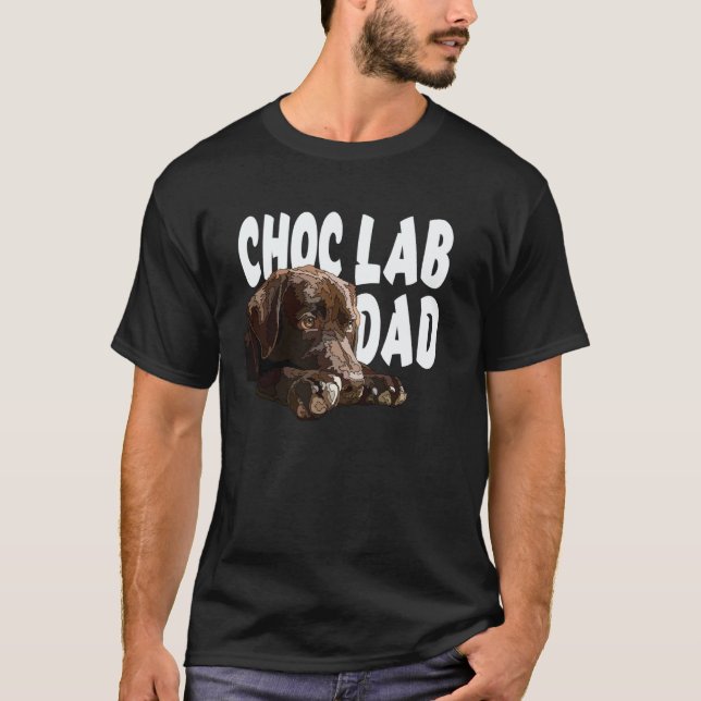 Camiseta Pai Lab Chocolate Labrador Retriever Marrom Pai  (Frente)