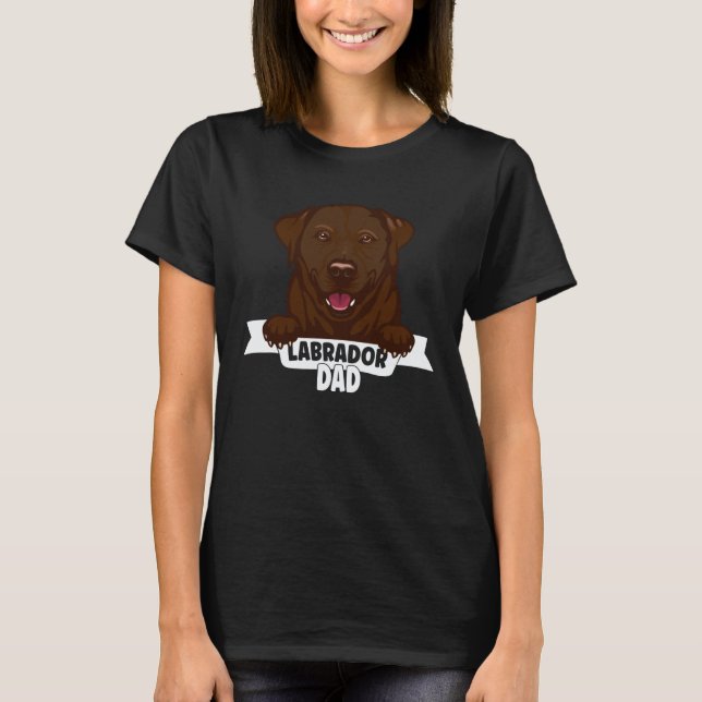 Camiseta Pai Labrador Lab brown chocolate Labrador Recupera (Frente)