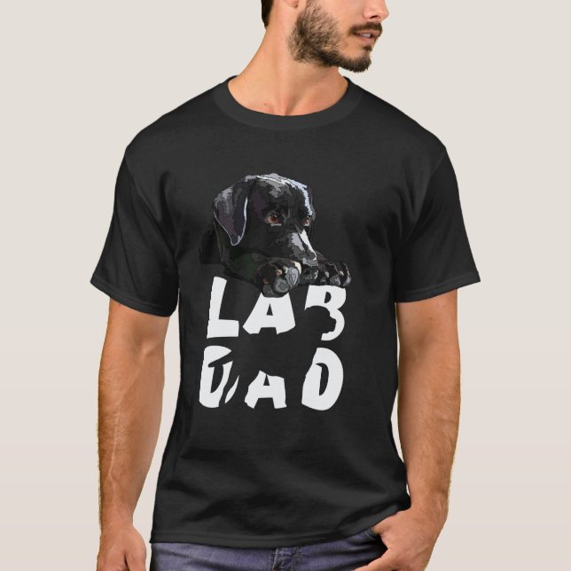 Camiseta Pai Labrador Retriever Preto Cachorro O Lab Pai (Frente)