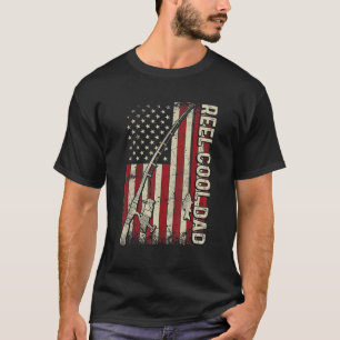 Camiseta Pai Legal Cara de Linha de Pesca Bandeira American