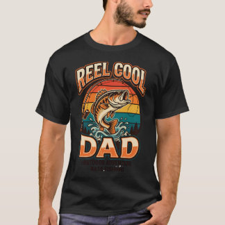 Camiseta Pai Legal de Carrete Retro Pesca de Robalo Pôr do 