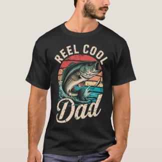 Camiseta Pai Legal de Verdade Vintage Engraçado Homens Pesc
