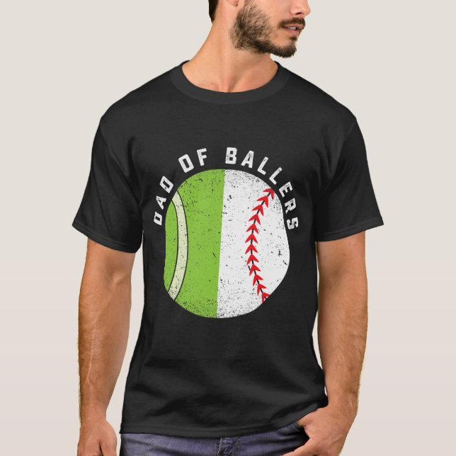 Camiseta Pai legal do jogador de Tênis de beisebol (Frente)