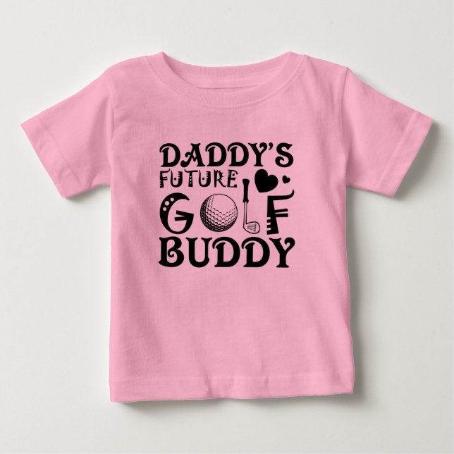 Camiseta Pai legal futuro golfe amiguinho palavra arte Baby (Frente)