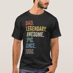 Camiseta Pai Legendário Epic Incrível Desde 2000 Vintage Bi