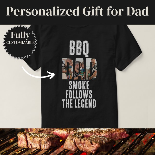 Camiseta Pai Lenda Segue a Fumaça (Smoke Follows the Legend Dad T-Shirt)