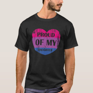 Camiseta Pai LGBT Mãe Bi Orgulho Coração Orgulhoso De Meu D