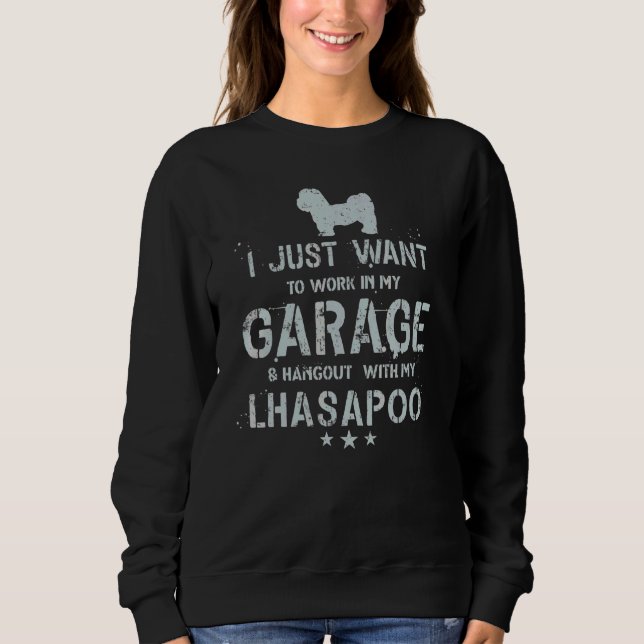 Camiseta Pai Lhasapoo Garagem Homens Penduram (Frente)