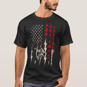 Camiseta Pai Lineman Legenda de Bandeira em Dificuldade Pre