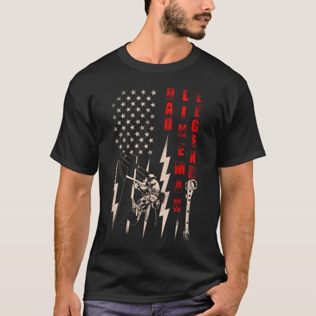 Camiseta Pai Lineman Legenda de Bandeira em Dificuldade Pre (Frente)