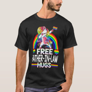 Camiseta Pai Livre Abraça A Lei Unicorn Lgbt Pride Rainb