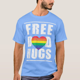 Camiseta Pai Livre Abraços LGBTQ Orgulho Stepdad Pai Papa P