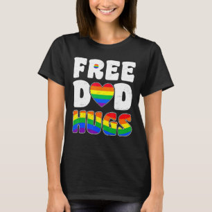 Camiseta Pai Livre Lésbica Abraços Gay Lgbt Pai Arco-Íris