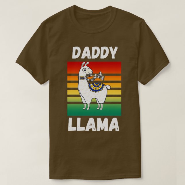 Camiseta Pai Llama Funny Dia de os pais (Frente do Design)
