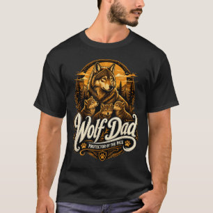 Camiseta Pai Lobo Gráfico Engraçado Homens Vida Selvagem Pr