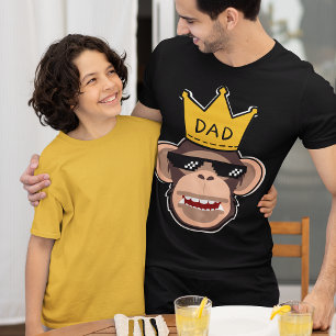 Camiseta Pai Macaco Vestindo óculos escuros Estilo masculin