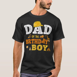 Camiseta Pai Mãe Do Menino De Aniversário Construção Infant