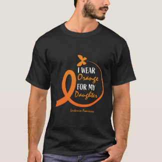 Camiseta Pai Mãe Eu Visto Laranja Para Minha Filha Leucemia