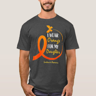 Camiseta Pai Mãe Eu Visto Laranja Para Minha Filha Leucemia
