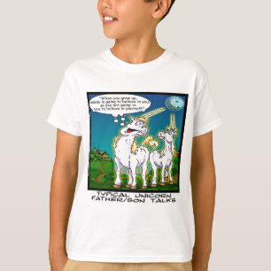 Camiseta Pai/Mãe Unicórnio se Relacionando de Forma Engraça