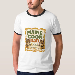 Camiseta Pai Maine Coon Design Vintage Amante de Gatos