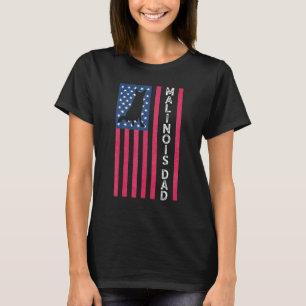 Camiseta Pai Malinois Masculino Pastor Belga Bandeira Ameri