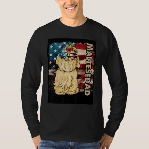 Camiseta Pai Maltês, Bandeira Americana Patriótica 4º De Ju