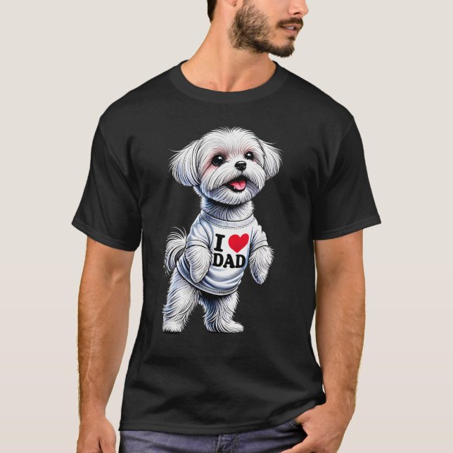 Camiseta Pai Maltês Eu Amo Pai Maltês (Frente)
