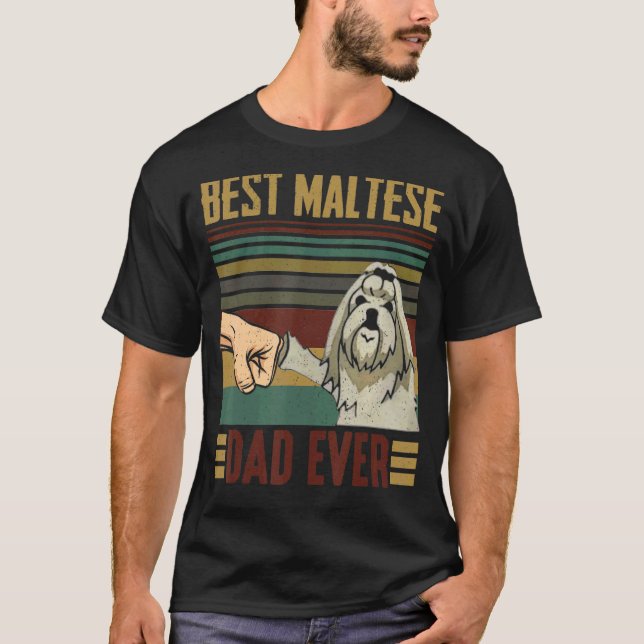 Camiseta Pai Maltês Melhor Dia de os pais De Cachorros (Frente)