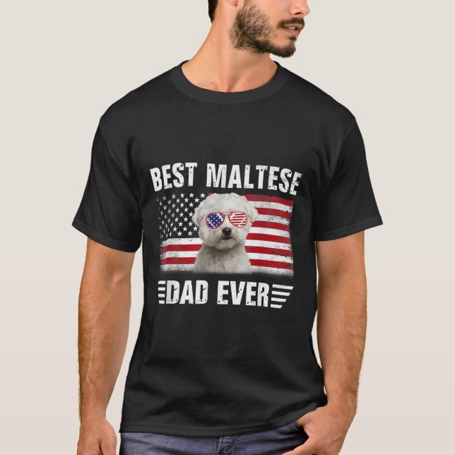 Camiseta Pai Maltês Melhor Pai De Cachorro (Frente)