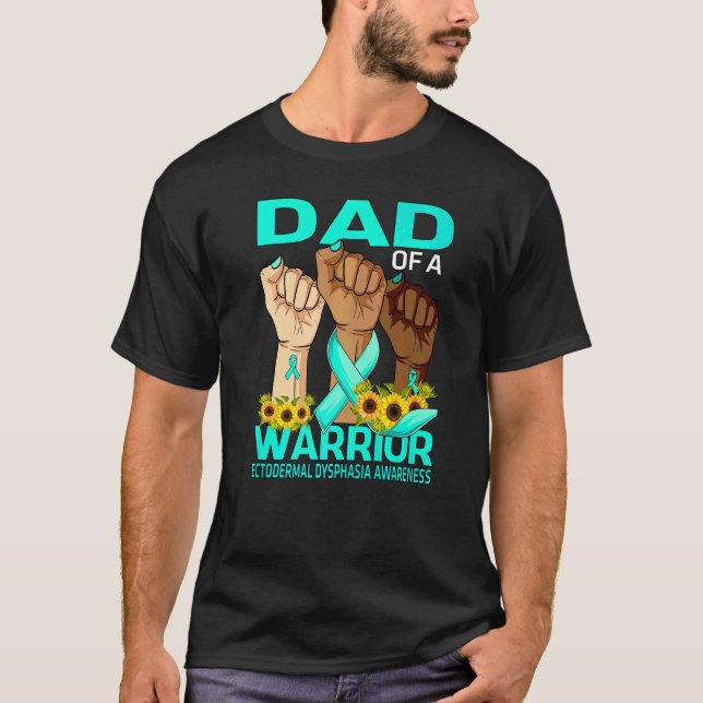 Camiseta Pai Mão De Um Guerreiro Disfasia Ectodérmica Aware (Frente)