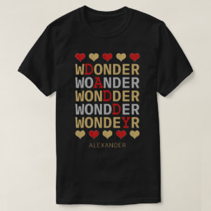 Camiseta Pai Maravilhoso Red Dourado Silver Glitter Nome Pe