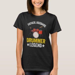 Camiseta Pai Marido Baterista Lenda Tambores Vintage D