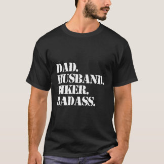 Camiseta Pai Marido Biker Badass Funny Pai De Moto Bi