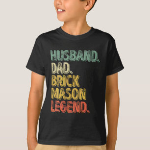 Camiseta Pai Marido Brick Mason Legend Dia de os pais Engra