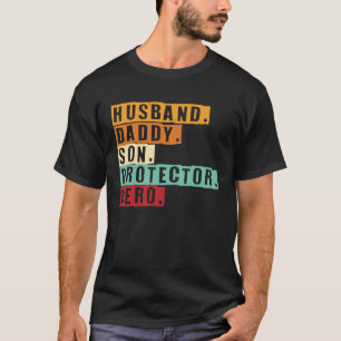 Camiseta Pai Marido Filho Protetor Hero World Bester Papa