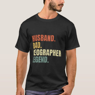 Camiseta Pai Marido Legenda Geográfica Funny Vintage Padre