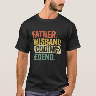 Camiseta Pai Marido Lenda da Codificação Software Divertido