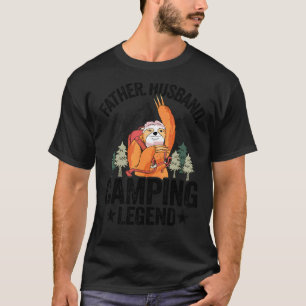 Camiseta Pai Marido Lendário de Acampamento Sloth Rv Camper
