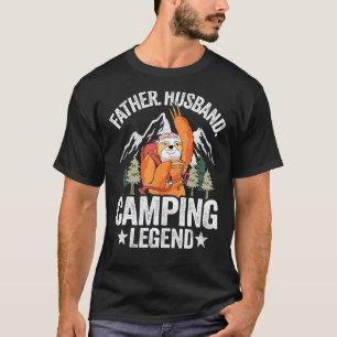 Camiseta Pai Marido Lendário de Acampamento Sloth Rv Camper