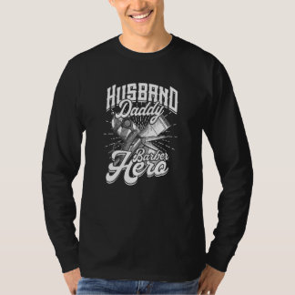 Camiseta Pai Marido Pai Barber Hero Barber Hair Stylist