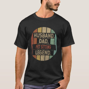 Camiseta Pai Marido Pet Sentado Legenda Vintage